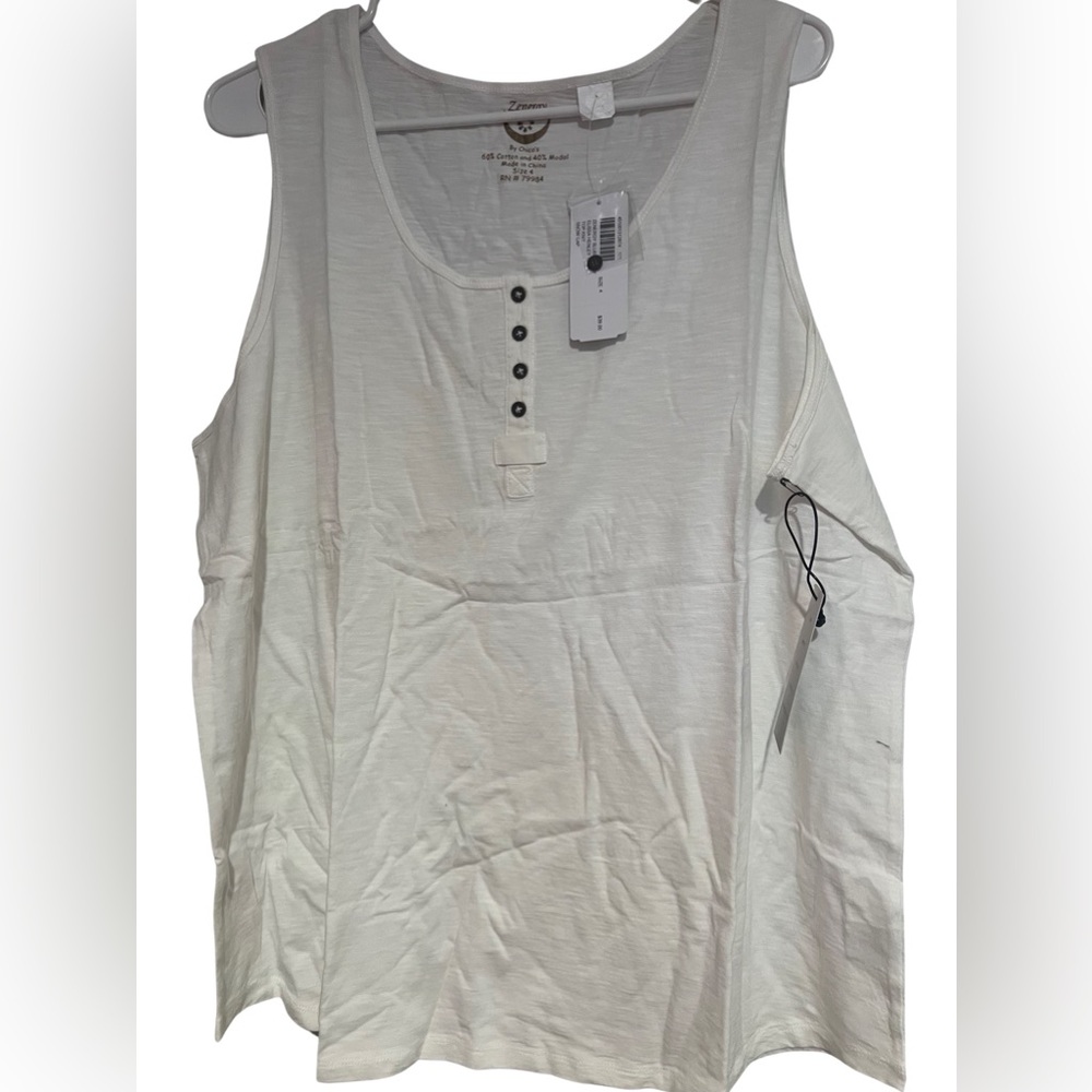 NWT Zenergy by Chico’s white V-Neck tank top 4x